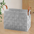 boldmonkey Blankets Basket 16.5 " x13 x13 , Large Storage Baskets for Organizing Rectangular, Living Room Dog Toy Bin for Dirty Clothes, Pillows, Towel-Light Gray