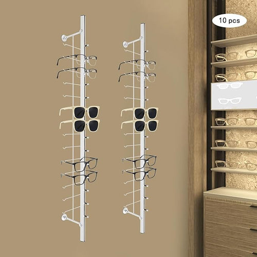 10Pcs Eyeglass Display Rack,Wall-Mounted Sunglasses Storage Organizer,Eyeglass Display Stand Holder,Glasses Rack for Stores,Personal (Hold 14 Frames)