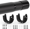 Closet Rods for Hanging Clothes, 17 to 53 Inch Closet Rod, Heavy Duty Adjustable Clothes Hanging Bar Rod Matte Black Closet Poles for Wardrobes, Closet, Bathroom, Windows,1.3 Inch Diameter