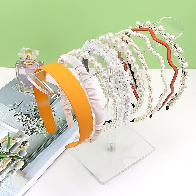 Bigfety Acrylic Headband Holder, Hair Accessories Organizer Clear Stand for Girls
