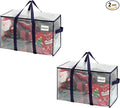 VENO 2 Pack Moving Bags and Large Christmas Storage Bins with lids. Alternative to Moving Boxes, Packing Supplies for College. Extra Large Heavy Duty Totes for Packaging (Clear, 2 Pack)