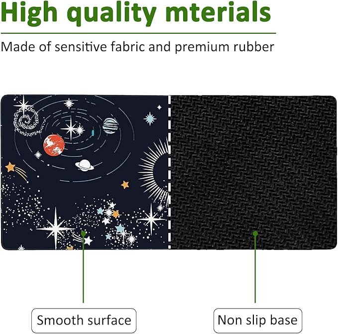 Space Galaxy Gaming Mouse Pad XXL Large Desk Mouse Pad Keyboard Mat with Stitched Edges Waterproof Non-Slip Desk Mat for Laptop,Keyboard,Computer 35.4 * 15.7 Inch