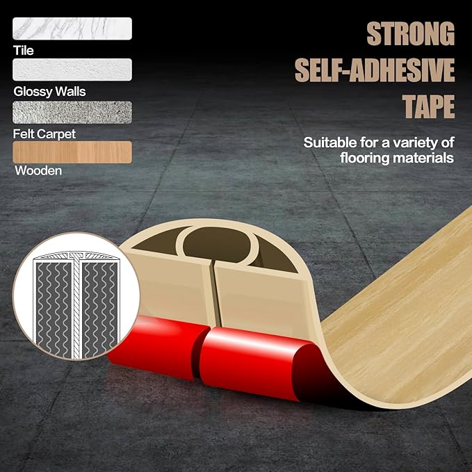 Floor Cord Cover Self Adhesive Cord Hider,10FT Cable Management, Extension Strip Protector for Wires, Prevent Cable Trips for Offices, Gyms, Exhibitions Cavity:0.47"(W) x0.35(H) WoodLightyellow