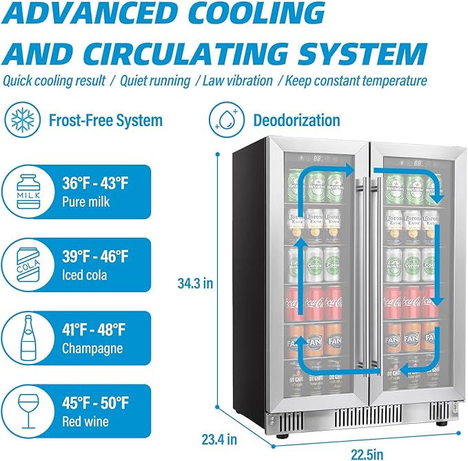 Beverage Refrigerator Cooler, 190 Can Mini Fridge Glass Door for Drinks Soda, Beer, or Wine - Small Refrigerator for Office Bedroom Home Bar, Adjustable Shelves, 6.0 Cu.Ft, Silver