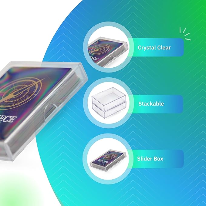 50 Pack Clear Acrylic Card Storage Boxes with Lids – 3 1/2" L x 2 1/2" W x 1/2" H Baseball Card Storage Box, Sports Card Boxes and Magic Card Storage Box – Made in USA
