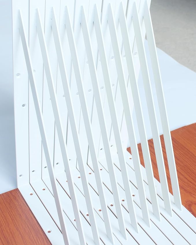 16 Pack L20 x H 12" White Heavy Duty Shelf Brackets with Screws Metal Shelf Brackets Shelf Support Angle Brackets for Shelves L Brackets Heavy Duty Floating Shelf