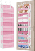 1 Pack Over The Door Storage Organizer with 5 Pockets 10 Mesh Pockets, 44 lbs Weight Capacity Door Hanging Organizers and Storage for Bedroom,Bathroom,Nursery,Kidroom,Babyroom
