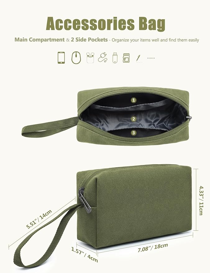 HYZUO 13.3-14 Inch Laptop Sleeve Case Bag with Adjustable Stand for MacBook Pro 14 M5/M4/M3/M2/M1 Pro/Max 2026-2021, MacBook Air/Pro 13.3, 13.8-13.5 Surface Laptop, with Pouch, Olive Green