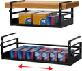2Pack Under Shelf Basket Organizer, Adjustable Under Cabinet Shelf Storage, Hanging Holder Length Stretchable 13-21Inch for Kitchen Pantry Desk Counter Bookshelf Cupboard (Black)