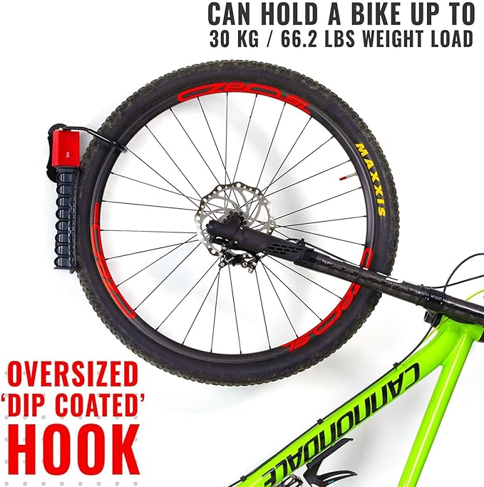 PRO BIKE TOOL Swivel Bike Rack - 2 Pack Indoor Wall Mount for Bicycles in Home and Garage - Vertical Hanging Rack for Space-Saving Storage - Secure Hook for MTB, Road, Hybrid and Kids Bikes