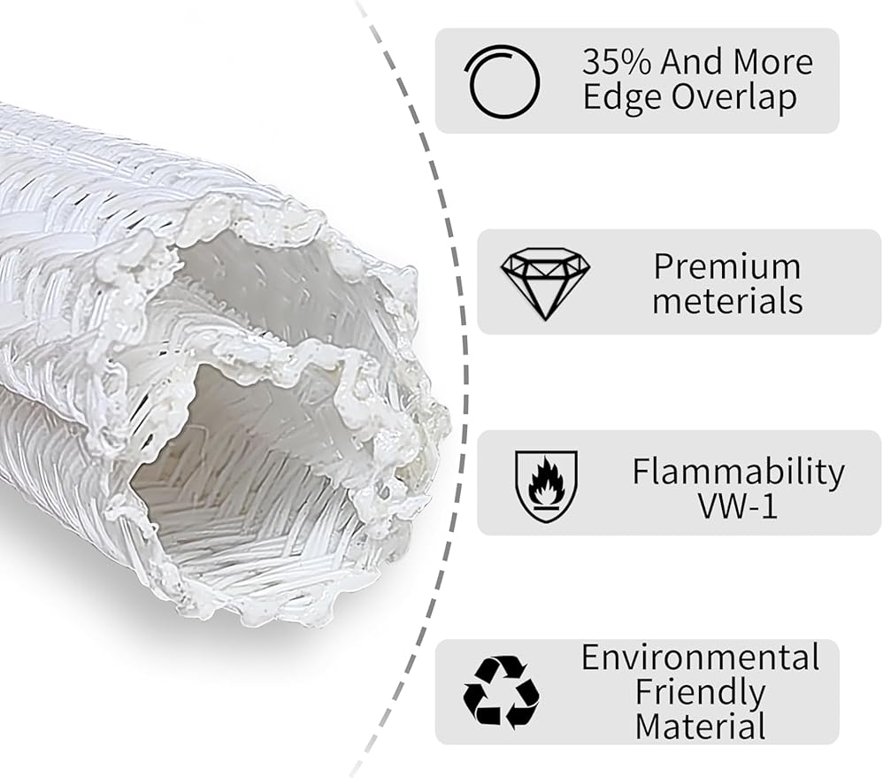 Cable Management Split Wire Loom Sleeve - Cord Hider & Protector for Desk, Pet Chew Proof, Wire Cover Organizer, Flexible Tube for Wires and Cables (3/4 Inch 10FT, White)