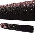 Rose Gold Glitter Gaming Mouse Pad XXL Large Desk Mouse Pad Keyboard Mat with Stitched Edges Waterproof Non-Slip Desk Mat for Laptop,Keyboard,Computer 35.4 * 15.7 Inch