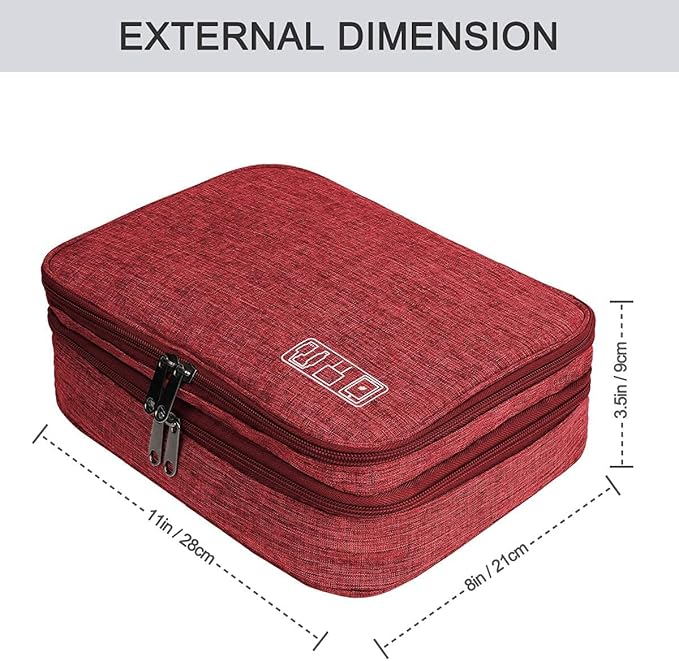 Electronics Organizer, Jelly Comb Electronic Accessories Cable Organizer Bag Waterproof Travel Cable Storage Bag for Charging Cable, Power Bank, iPad