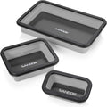 Collapsible Magnetic Parts Tray Set - 3 Different Size Tool Trays for Screw, Bolts, Nuts, Washers, Pins and Other Small Metal Parts, Mechanic Tool Gifts for Men - Light Grey