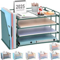 gianotter 4-Tier Paper Organizer With Magazine Holder, Desk Organizers and Accessories, Green Desk Accessories, File Organizer for Office Supplies Storag(Green)