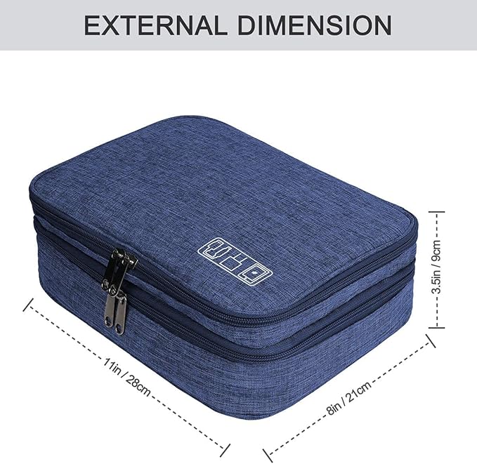 Electronics Organizer, Jelly Comb Electronic Accessories Cable Organizer Bag Waterproof Travel Cable Storage Bag for Charging Cable, Power Bank, iPad