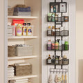 Adjustable Over the Door Pantry Organizer, 5-Tier Metal Pantry Door Organization and Storage, Hanging Door Spice Rack for Home Office Laundry Room Bathroom & Kitchen