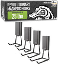 GATOR MAGNETICS MIDI 2.5 & 4" Open Hooks, 25 lb Heavy Duty Magnetic Hooks for Steel Surfaces, Patented Easy-Release, Non-Slip Grip – Storage & Organization, Garage, Shed, Home, Cleaning Tools -4 Pack