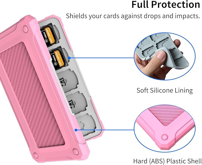 Memory Card Case with 40 Slots for 20 Micro SD SDXC SDHC TF Cards and 20 SD SDXC SDHC Cards,Anyskill SD Card Holde Features a Portable and Compact Design