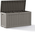 75 Gallon Outdoor Storage Box, Resin Deck Boxes Waterproof, Indoor Outdoor Bin for Package Delivery, Patio Cushions, Gardening Tools, Lockable, UV Resistant