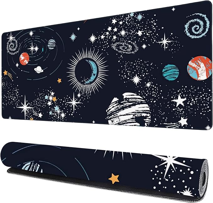Space Galaxy Gaming Mouse Pad XXL Large Desk Mouse Pad Keyboard Mat with Stitched Edges Waterproof Non-Slip Desk Mat for Laptop,Keyboard,Computer 35.4 * 15.7 Inch