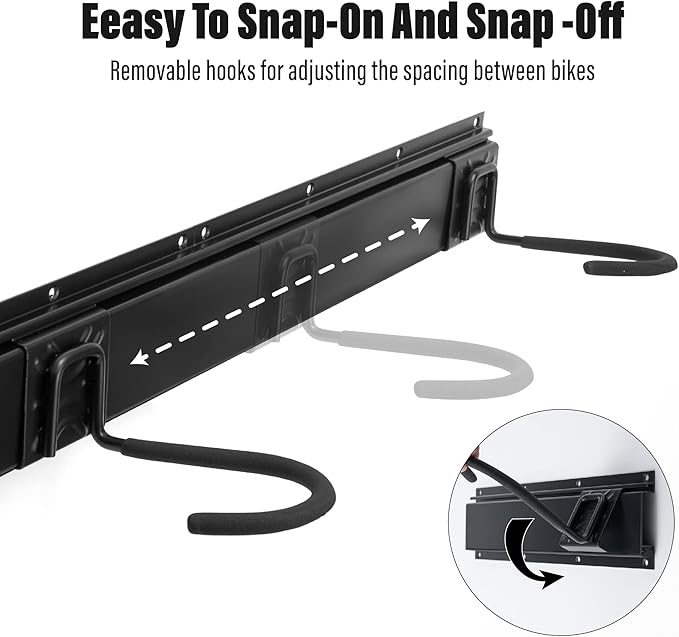 Sinoer Bike Storage Rack 6 Bike Wall Storage Rack and 3 Helmets, Heavy Duty Powder Coated Steel, Bike Rack Holds up to 66lbsfor Mountain Bikes, Multiple Bicycles,Road Bikes