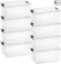 Superio Storage Bins with Lids - Clear Boxes for Organizing, Stackable Plastic Containers - BPA Free, Non-Toxic, Odor Free, Organizer for Home, Office, Dorm(8 Pack, 11 Qt)
