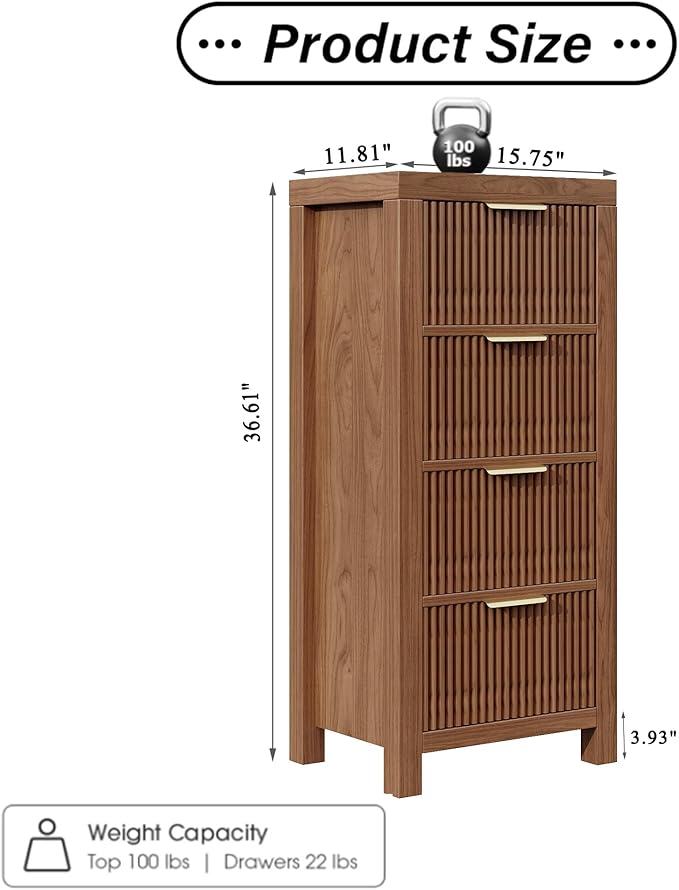 Mid-Century Modern Tall Wooden Dresser with 12 Spacious Drawers, Entryway Storage Chest with Smooth Metal Handles, Bedroom Clothes Organizer for Entryway, Office, and Small Spaces, Walnut X3