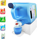 TidyFriend No-Spill Liquid Laundry Detergent Dispenser Holder, Laundry Soap Dispenser Holder with Drip Tray for Laundry Room Organization, Angled Downward Slope for Easy Pouring (No Strap, Ivory)