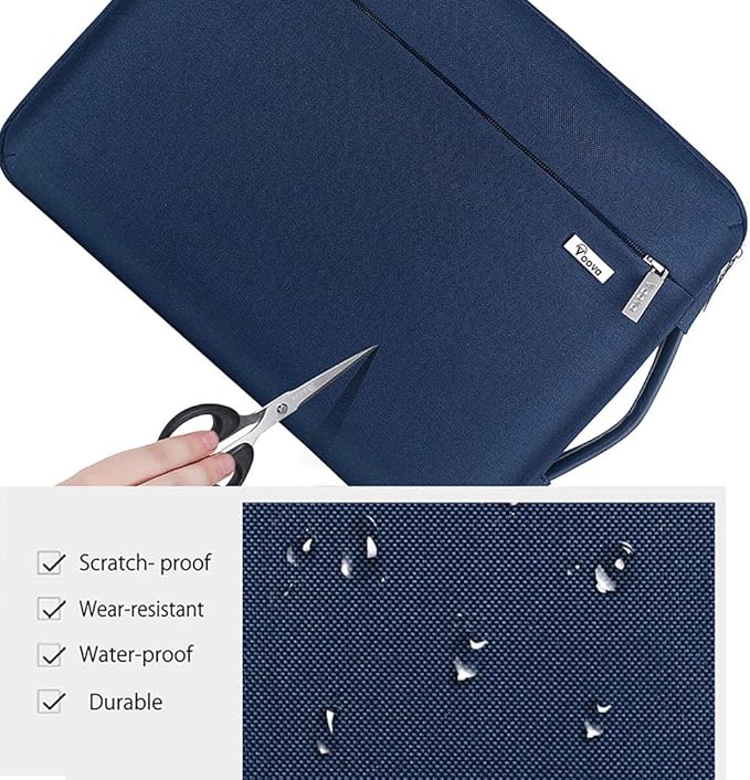 Voova Laptop Sleeve Case 13 13.6 Inch with Handle, 360°Protective Waterproof Slim Computer Bag Cover Compatible with MacBook Air 13 M1/M2/M3/M4 2020-2024, MacBook Pro 13, IPad Air/Pro 13, Blue
