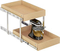WelFurGeer 2-Tier Pull Out Cabinet Organizer with Soft Close Slides, Pull Out Drawers for Cabinets, Heavy-Duty Slide Out Drawers for Kitchen Cabinets, Under Sink, Pantry & Bathroom