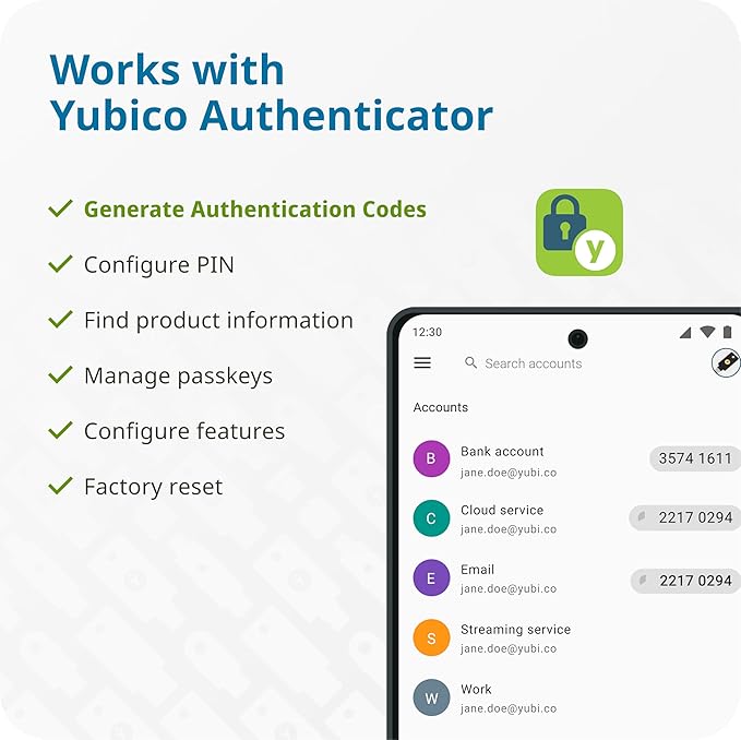 Yubico - YubiKey 5C - Multi-Factor authentication (MFA) Security Key and passkey, Connect via USB-C, FIDO Certified - Protect Your Online Accounts