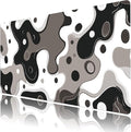 LB Black and White Gaming Mouse Pad Modern Geometric Brown Abstract Large Mouse Pad for Desk Minimalist Extended Desk Pad Non-Slip Rubber Base Computer Mouse Mat for Home Office 15.7L X 31.5W Inch