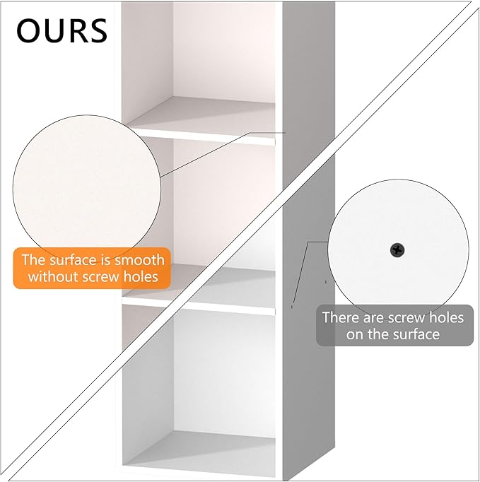3 Cube Storage Organizer, 3 Tier Cube Low Bookcase Freestanding Storage Display Organizer for Home Office, Three-Cubes Open Shelf Short Bookshelf (White, 3 Cube)