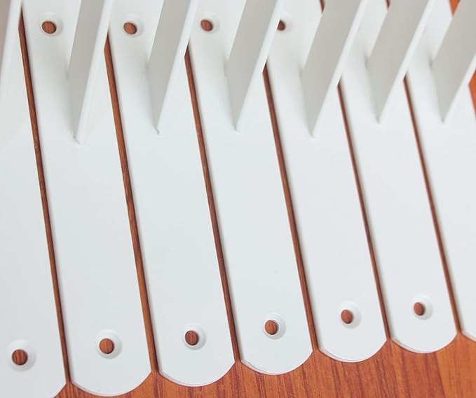 8 Pack L10 x H 8" White Heavy Duty Shelf Brackets with Screws Metal Shelf Brackets Shelf Support Angle Brackets for Shelves L Brackets Heavy Duty Floating Shelf