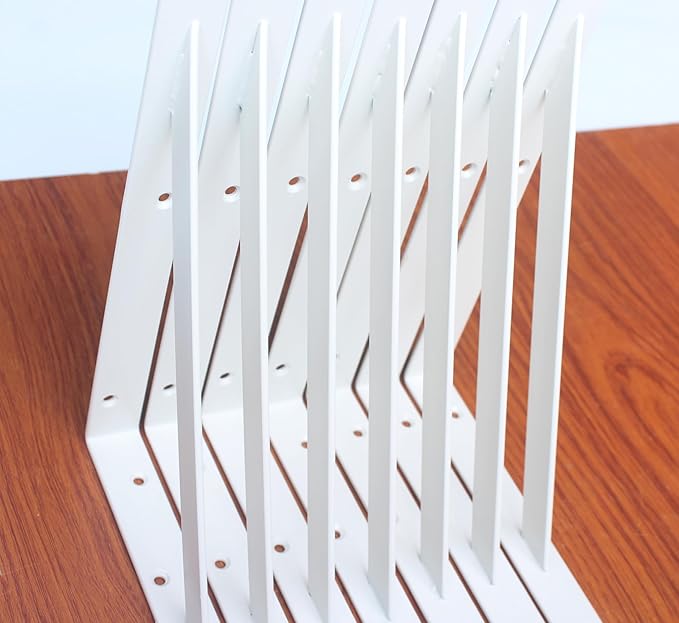 12 Pack L12 x H 8" White Heavy Duty Shelf Brackets with Screws Metal Shelf Brackets Shelf Support Angle Brackets for Shelves L Brackets Heavy Duty Floating Shelf