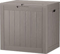 NUNU LAB 32 Gallon Outdoor Storage Box Waterproof, Outside Package Delivery Deck Boxes with Lockable Lid, Backyard Storage Bin For Garden Tools, Patio Cushions Accessories, Gray