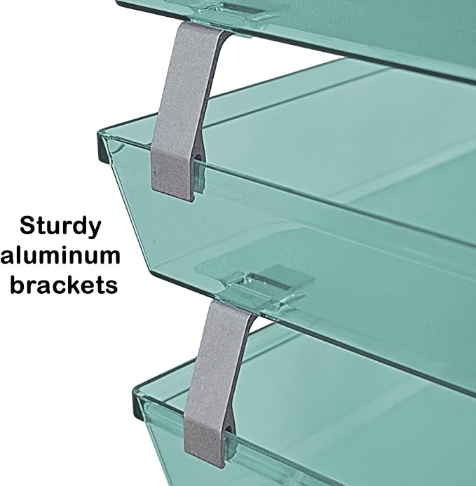 Acrimet Facility 4 Tier Letter Tray, Side Load, Letter Size/A4, Desktop File Organizer, Plastic (Clear Green)