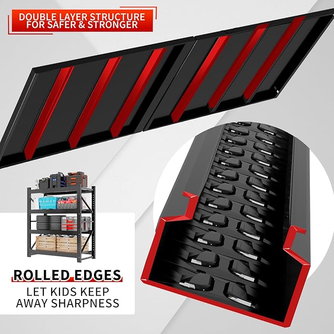 5000LBS Storage Shelves, 59" W Garage Shelving Heavy Duty Adjustable Shelving Units, 4 Tier Metal Garage Shelves Industrial Shelving for Garage, Warehouses, Basement, Black