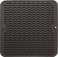 Silicone Dish Drying Mat for Multiple Usage,Easy clean,Eco-friendly,Heat-resistant Silicone Mat for Kitchen Counter or Sink,Refrigerator or Drawer liner Coffee M 12 inches x 12 inches