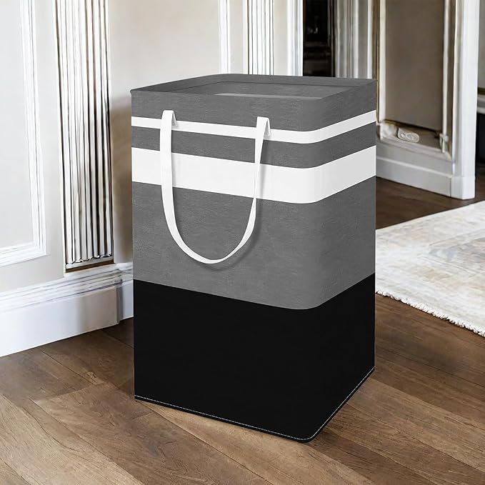 2-Pack Foldable Laundry Basket,Large Laundry Baskets with Handles,Waterproof Laundry Hamper,Collapsible Laundry Hampers for Clothes Organizer 80L (Black&Red)