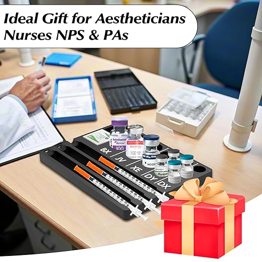 Aesthetic Practitioner Vial Holder Syring Tray, Spill-Resistant Vial Holder & Injector Storage Tray Organizer for Aesthetic Practitioner, Ideal Gift for Aestheticians Nurses NPS & PAs