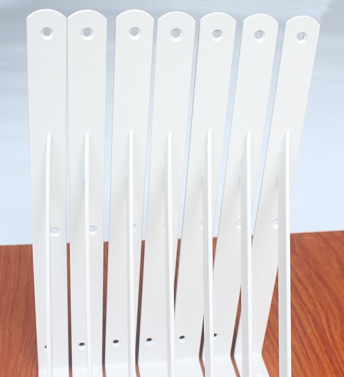 16 Pack L12 x H 8" White Heavy Duty Shelf Brackets with Screws Metal Shelf Brackets Shelf Support Angle Brackets for Shelves L Brackets Heavy Duty Floating Shelf