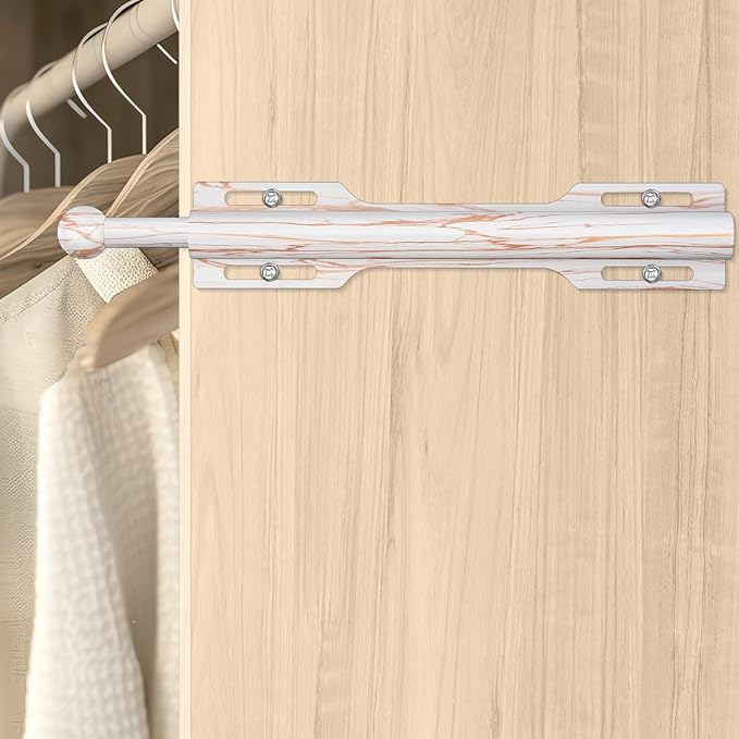 FIRJOY 12" Valet Rod for Closet Pull Out (2 Pack, Marble Grain)