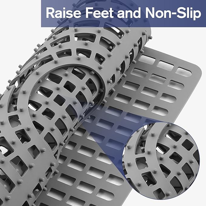 Silicone Sink Protector 28"x15" Center Drain Hole, Heat Resistant Non-slip Dishwasher Suitable, Large Mat for Bottom of Farmhouse Kitchen Stainless Steel Sink(Grey)