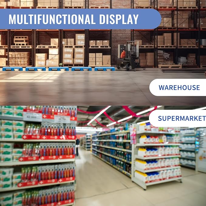 2 Pcs Plastic Pallet for Basement Storage Easy Stack Lightweight Floor Pallet Display Flooring Room Supermarket Christmas, Support up to 2000 Lbs (40'' L X 20'' W X 5.5'' H,Blue)