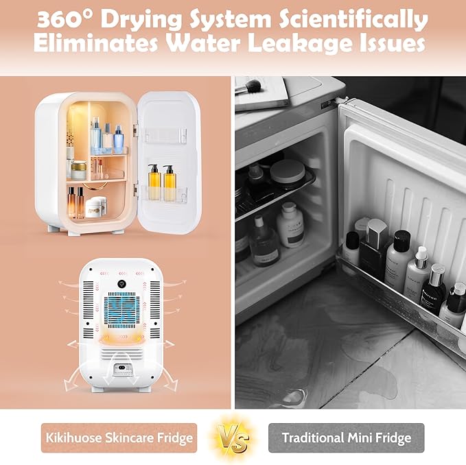 22L Mini Skincare Fridge with Mirror, Beauty Fridge for Cosmetic Storage, 44°F Intelligent Temperature Control, Personal Small Makeup Refrigerator for Bedroom, Dorm