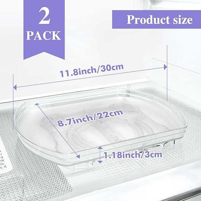 360° Rotating Lazy Susan Turntable Organizer - Multifunctional 11.8" x 8.7" Rectangular Organizer for Refrigerator, Cabinet, Pantry, and Kitchen Countertop