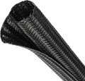 Split Wire Loom Tubing, Cable Protector Sleeve, Braided Cable Management for TV/Computer/Home Theater/Engine Bay, Cord Protectors from Pets No Chew (Black, 3/8"-10ft)