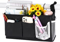 Loghot Bedside Caddy/Bedside Storage Bag Hanging Organizer for Bunk and Hospital Beds,Dorm Rooms Bed Rails,Can be Placed Glasses,Books,Mobile Phones,Keys (New Black-1)